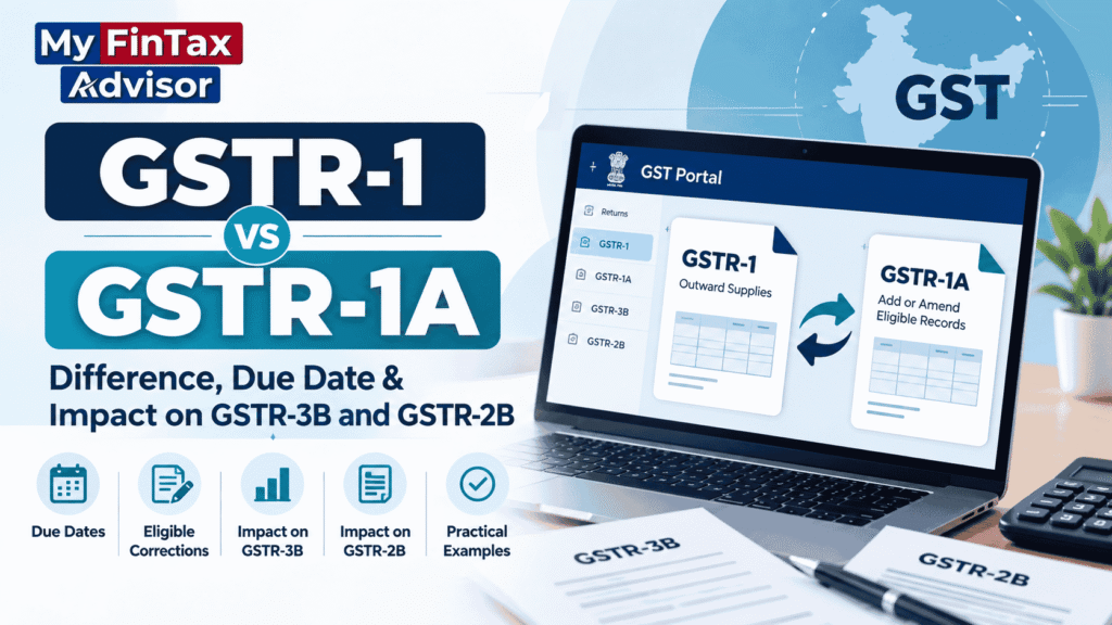 GSTR-1 vs GSTR-1A – Difference, Due Date and Impact on GSTR-3B and GSTR-2B