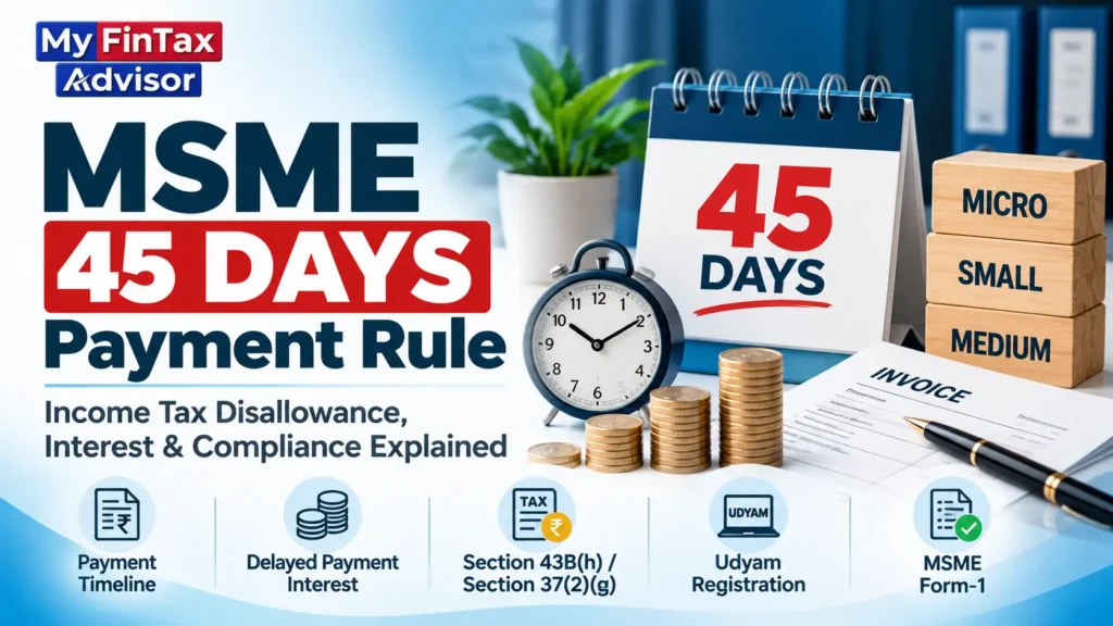 MSME 45 Days Payment Rule – Income Tax Disallowance, Interest and Compliance
