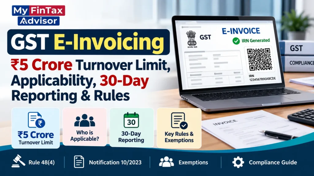 GST E-Invoicing ₹5 Crore Turnover Limit, Applicability and 30-Day Reporting