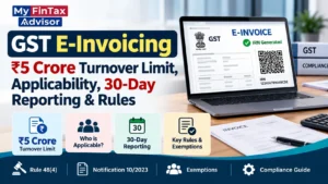 GST E-Invoicing ₹5 Crore Turnover Limit, Applicability and 30-Day Reporting